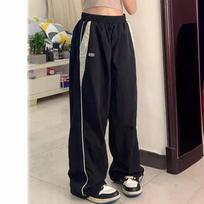 Y2K Retro Fashion Casual Street Hip Hop Women's High Waist Elastic  Loose Sports Wide Leg Pants Plus Size M juoda