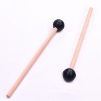 1 pora eterinių būgno lazdelių medžio masyvo rankena + minkštos guminės galvutės būgno lazdelė muzikos instrumentas 145mm length