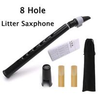 8 skylučių mini saksofono kišeninis saksofonas nešiojamas dizainas su alkūnės ABS medžiaga Muzikinis pučiamasis instrumentas Elbow juoda
