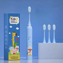 Kids Electric Toothbrush Rechargeable Cartoon for Children with 4/6Replacement Head Ultra sonic IPX7 Waterproof Sonic Toothbrush white