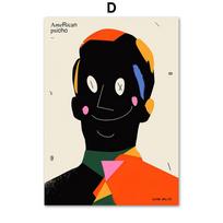 Abstract Geometry Flaming Figure Faces Wolf Picasso Nordic Poster  Wall Art Print Canvas Painting Pictures For Living Room Decor 21x30cm No Framed white