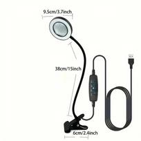 360° LED stalinė lempa, skirta 3 kambariui šviesos šaltinio USB įkraunama led stalinė lempa Naktinė lempa skaitymo šviesa biure juoda
