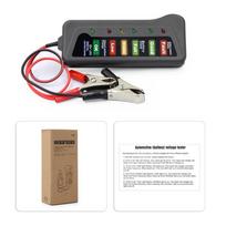 12 V automobilio akumuliatoriaus ir generatoriaus testeris – patikrinkite akumuliatoriaus būklę ir generatoriaus įkrovimą (LED indikatorius) 12*5.2*1.8cm juoda