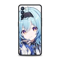 Genshin Impact Game Phone Case For Oppo A54 A53 A52 A9 2020 A15 A95 A16 A76 A74 A12 Find X5 Reno7 Reno6 Pro Plus 5G Black Cover Oppo Reno6 white