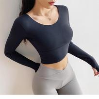 Hide Sexy Sports Bra Women Fitness Long Sleeve Underwear Blouse Push Up Yoga Crop Top Running Gym Shirt Winter Activewear S juoda
