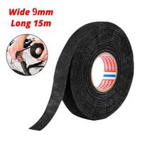 Karščiui atspari lipni audinio juosta, skirta automobiliniam automobiliniam kabelių pynimui, laidų staktos apsauga Plotis 9/15/19 mm ilgis 15 m Wide-9mm*1PC black