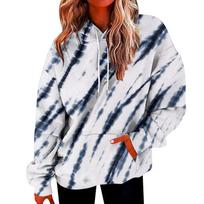 Rainbow Hoodies Women Sweatshirt Oversize Tie Dye Hoodie Streetwear Pullover Spring Autumn Casual Women 6XL blue