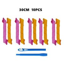10pcs Heatless Hair Curler No Heat Hair Rollers Sleeping Soft Spiral Curls Lazy Perm Curling Rod Wave Formers Hair Styling Tools pink