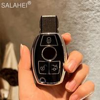 Pilnai dengiantis minkštas TPU automobilio rakto dėklas Mercedes for Benz A B C E S klasės W245 W204 W205 W210 W212 W221 W222 CLK automobilių priedai beige