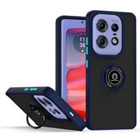 Armor Matte Case for Motorola Moto Edge 50 Pro Fusion Ultra Edge 2024 Cover Ring Magnetic Holder Stand Shockproof Business Full Protection Moto Edge (2024) tamsiai mėlyna spalva