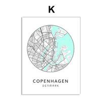 Nordic Minimalist Canvas Picture World Map Poster Bosten Landon New York City Wall Art Home Room Decoration Quotes No Frame 21*30cm No Frame