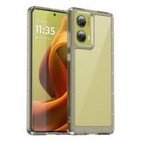 Skaidrus spalvingas TPU dėklas, skirtas Motorola Moto G85 G04 G04S G24 Power G34 G54 G84 E14 apsauginis dangtelis Skaidrus Fundas Coque Capa For Moto G04S pilka spalva
