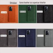 OPPO A2 Suede Half Cover Ultra-Thin Protective Case A58 tamsiai pilka spalva