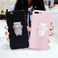 Squishy 3D Soft Silicone Cat Panda TPU Phone Case Cover for IPhone  6s 6 Plus@@ iPhone6 6s rožinė