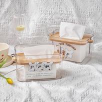 1PC Creative Simple Transparent Lifting Tissue Box Living Room Drawer Paper Box Tissue Paper Napkin Storage Box Home Decoration A gray