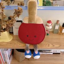 Kūrybingas simuliacinis stalo teniso raketės pagalvės pliušinis žaislas lėlė 43*22cm（0.16kg） red