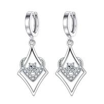 Drop-Shaped Eardrops Earrings Women's Inlaid Love Earrings gray