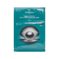 JMSOLUTION MARINE LUMINOUS BLACK PEARL BALANCING MASK PEARL, Drėkinamoji, Kbeauty, Korėjietiška kosmetika, mėginys blue