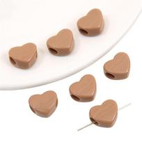 Akriliniai karoliukai Vienspalviai širdelės formos karoliukai Pakabukai „Pasidaryk pats“ papuošalams 760 vnt. 14x12mm 500g rožinė