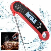 Sulankstomas maisto termometras LCD ekrano apšvietimas Tikslus temperatūros matavimas virtuvės reikmenys maisto ruošimui raudona