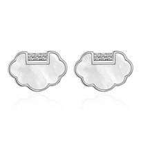 Retro Hong Kong Style Lucky Lock Silver-plated Stud Earrings, Girls' Niche High-end Temperament Exquisite, Earrings