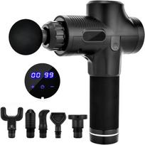 Limited Stocks Fascial Massage Gun Deep Tissue Body Massager For Muscle Pain Relief Lcd Display Adjustable Speeds Russian Federation gray