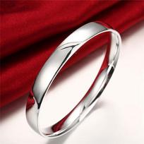 Vintage Glossy Oblate Bracelet European and American Jewelry Fashion Silver Plated Women's Bracelet black
