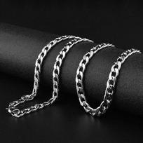 Stainless Steel Chain Necklace Long Hip Hop for Women Men on The Neck Fashion Jewelry Gift Accessories Silver Color Choker 50cm black