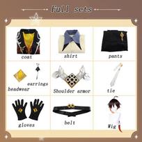 Zhongli Cosplay Kostiumas Perukas Žaidimas   Zhongli Pilnas Cosplay Drabužiai Morax Zhong Li Apranga Helovino Kostiumai Vyrams Moterims XXXL-(Costume+Wig) beige