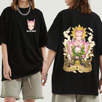 Japanese Anime Jojo Bizarre Adventure Double-sided Printing T-Shirts Cool Queen Unisexga Graphic Tops Unisex Unisex Fashion Oversized T-shirt L white