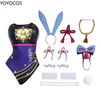 YOYOCOS   Kamisato Ayaka Cosplay Triušio Cosplay Kostiumas Mielas Triušio Cosplay Seksualus Kostiumas Helovinui Naujas 2023 XXXL gray