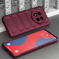 KEYSION Shockproof Matte Case for Realme 13 Pro+ 5G Soft Silicone Anti-skid Phone Back Cover for OPPO Realme 13 Pro 5G for Realme 13 Pro 5G vyno raudonos spalvos