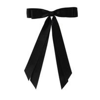 Bow temos plaukų segtukas Dvisluoksnis dizainas Lygus atlasas Bowknot Decor Vienspalvis plaukų segtukas plaukams juoda