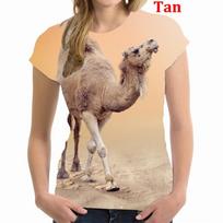Women Fashion Animal Camel 3D Print T Shirt Women Casual Short Sleeved Pullover S
