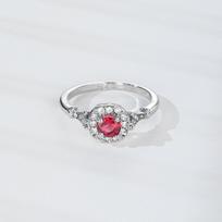 Gorgeous 925 Silver Red Ruby Stone Square Crystal Cubic Zircon Wedding Rings Women 'S Faceted Gemstone Bridal Cz Ring Wholesale