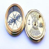 Vintage Calendar Anchor Compass Brass Finish