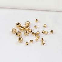 100pcs Non-Fading 24K Vacuum Gold Flash Cat Eye Batch Flower Round Bead Diy Handmade Material Beaded Loose Bead Spacer Bead Gold Bean Accessories R23  4mm beige