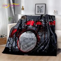 Būgnų komplektas Muzikos instrumentai Būgnų rinkinys Minkštas pliušinis pledas, Flanelinis pledas Mesti pledą Svetainei Miegamajam Lovai Sofai Iškylai Vaikui 30x40in gray