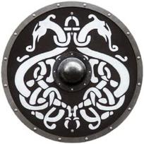Medienos ir plieno Vikingo apvalaus skydo šarvai tamplierių skydo dovana juoda