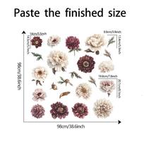 Dažyti bijūnų lapai miegamasis svetainė namas gražinimas dekoratyviniai sienų lipdukai 39*98cm*2pcs/fun-L098