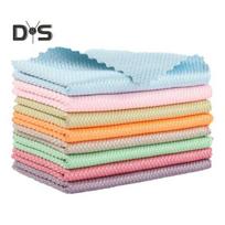 5/10Pcs 30x40CM Fish Scale Kitchen Cleaning Cloth Streak Scratch Free Absorbent Dishcloth Reusable Washable Microfiber Rag Kitchen Tableware Glass 10 pcs white