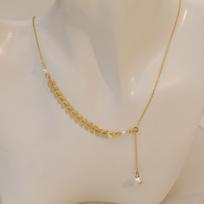 Autumn and Winter Selling Wheat Ear Imitation Pearl Necklace for Women, Light Luxury High-end Feeling, Light Luxury Collarbone Chain, Sweater Chain 41cm