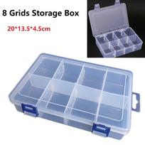 Storage Box Container 8 Grids Adjustable Compartment white