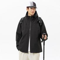 Striukė Vyriška Plona Striukė Pavasario Mada Nauja Striukė Universali Laisvalaikio Porų Tendencija Striukė su Gobtuvu XXXL black