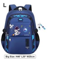 Astronaut Boys School Backpack Bag Waterproof Kids Bookbag Set with Lunch Bag Pencil Case Elementary School Supplies for Boys gray