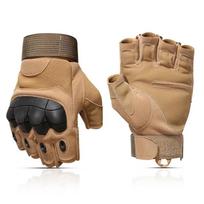 Outdoor Tactical Gloves Motorcycle Hard Knuckle Paintball Airsoft Hunting Combat Riding Hiking Rock-climb Half Finger Gloves M