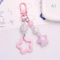 Gradientas Pentagram Star Charm Raktų pakabukas Kuprinės dekoravimas Rankų darbo pakabukas Raktų Pakabukas Krepšys Charm Sweet Cool Keychain