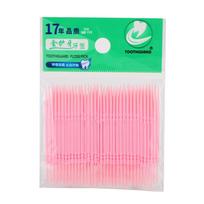 100pcs / Bag Double-Head Teeth Cleaning Toothpick Oral Care Floss Pick Toothpick rožinė