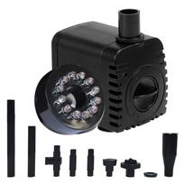 Itin tylus panardinamas vandens siurblys su 12 LED lempučių akvariumo vandens fontano siurblio filtru žuvų bako tvenkinio LED vandens siurblys IP68 atsparus vandeniui 10W-EU plug