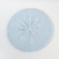 Angora rabbit hair knitted beret for autumn winter thick warm versatile hat for children to look small One size